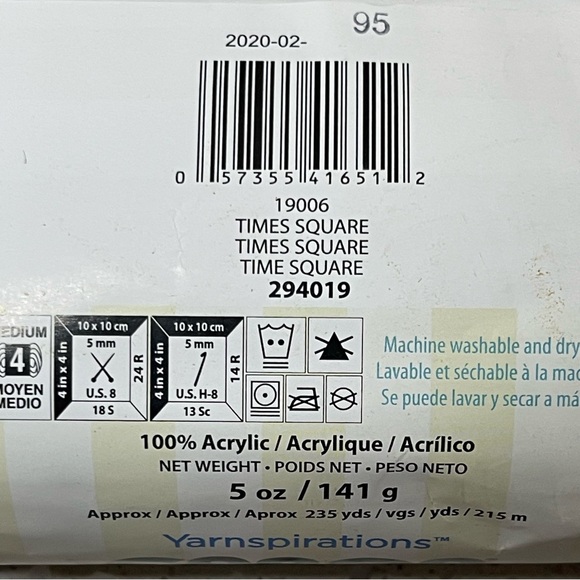 Yarnspirations Caron Acrylic Simply Soft Stripes Times Square 235 yds - Picture 2 of 2